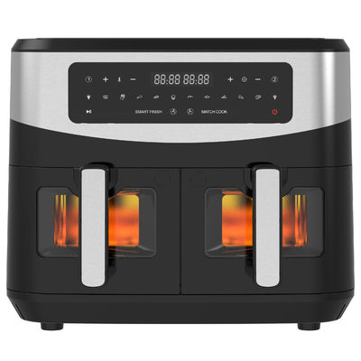 9L 2000W স্মার্ট এয়ার ফ্রায়ার ডিজিটাল ডাবল বাস্কেট দৃশ্যমান উইন্ডো সহ