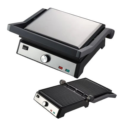 বৈদ্যুতিক যোগাযোগ BBQ ধোঁয়াশাহী গ্রিল হোম রান্নাঘর যন্ত্রপাতি বিচ্ছিন্নযোগ্য 4/6 স্লাইস প্যানিনি মেকার