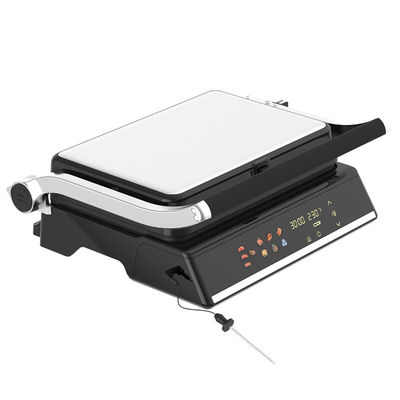 বৈদ্যুতিক ডিজিটাল যোগাযোগ BBQ ধোঁয়াশাহীন গ্রিল হোম রান্নাঘর যন্ত্রপাতি বিচ্ছিন্নযোগ্য 6 স্লাইস প্যানিনি মেকার প্রোব সনাক্তকরণ সহ