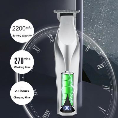 2200mAh লিথিয়াম ব্যাটারি LED ডিসপ্লে এবং উপহার বাক্স প্যাকেজিং সঙ্গে পেশাদারী চুল clipper