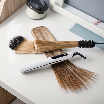 পেশাদার হেয়ার স্ট্রেইটনার এবং ফ্ল্যাট আয়রন সহ 10 তাপমাত্রা স্তর 130-230°C পরিসীমা এবং মসৃণ ফ্রিজ-মুক্ত চুলের জন্য টেফলন প্লেট