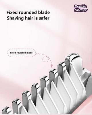 মহিলাদের জন্য ২-ইন-১ ইলেকট্রিক শেভার, ৯০ মিনিটের কাজের সময় এবং ৪০০mAh ব্যাটারি - সম্পূর্ণ শরীরের জন্য ডাবল হেডেড ট্রিমার