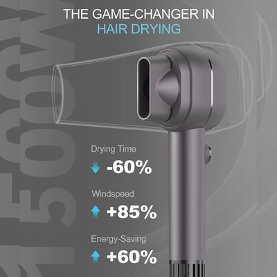 দ্রুত শুকনো চুলের যত্নের জন্য উচ্চ ঘনত্বের নেতিবাচক আয়ন এবং ধ্রুবক তাপমাত্রা সহ 1500 ওয়াট হাই-স্পিড হেয়ার ড্রায়ার