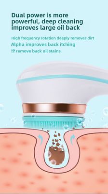 সম্পূর্ণ স্বয়ংক্রিয় রিচার্জেবল বৈদ্যুতিক বাথ ব্রাশ, লম্বা হাতলযুক্ত সিলিকন বডি ম্যাসাজ স্ক্রাবার