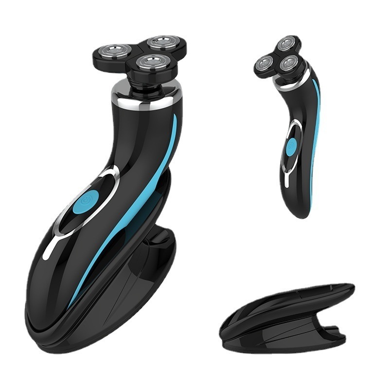 পুরুষদের জন্য পোর্টেবল বৈদ্যুতিক শেভার, স্টেইনলেস স্টিলের ব্লেড এবং মুখের ব্যবহারের জন্য প্লাস্টিকের হাতল সহ